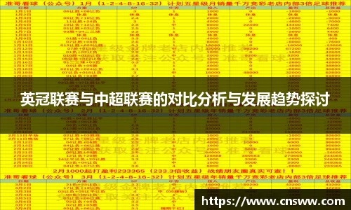 英冠联赛与中超联赛的对比分析与发展趋势探讨